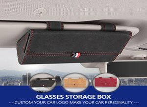 Universal Auto Car Accessories Solglasögon Lagring Box Eyeglass Case Holder för Audi Jaguar etc CAR2406708