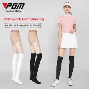 PGM Women Golf Sunshreen Leggins Patchwork Sports Socks Letnie Ladies Oddychające cienkie pończochy UV-pszczoły hose 240419