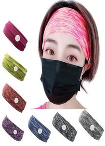 8 Renk Maskesi Earloop Baskılı Saç Bandı Maskesi Kulak tokası elastik kafa bandı kulak kordon Tutucu Spor Kafa Bantları Düğmeli JJ4387432551