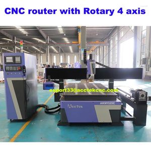 3d Cnc Router Wood Engraving Machine / Milling 4 Axis Roter With Rotary Device