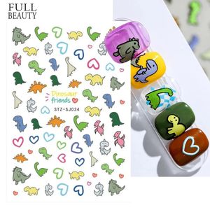 3D Kawaii Dinosaur Nail Art Adesivo Cartoon Decal Selfal Decal Design Accessori per decorazioni per manicure CHSTZSJ034 240418