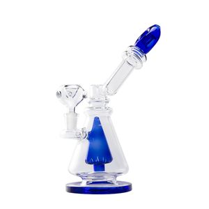 Healthy_Cigarette GB037 Acqua di vetro Bong di circa 25 cm di altezza colorata Core perc tampone a tacca tubo di fumo con gorgiglio da 14 mm cupola maschio ciotola banger un chiodo piatto colorato