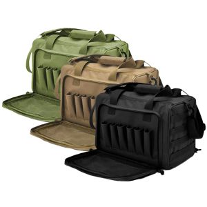 Förpackningar Shooting Range Bag Molle System Outdoor Hunting Accessory Nylon Gun Tactical Case Bag Pistol Tool Shoulder Pack Sniper Black