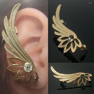 Stud Earrings Fashion Women's Clip Ear Cuff Rhinestone Crystal Wing For Pierced Left And Right Women Girl