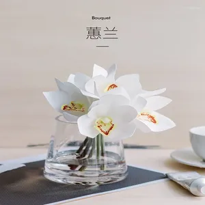 Decorative Flowers Southern Cross High Quality Simulation Orchid Cymbidium Table Flower Bathroom Side Cabinet Nice Floral Ornaments