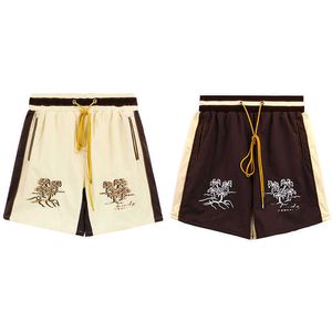 23 Summer New Rhude High Street Palm Tree Hafter Letter kontrast sportowe spodni luźne męskie spodenki
