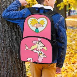 バッグは男の子の男子学校バグ軽量ファッションアニメHey Arnold Designs Backpacks Multipurpose MuttiPocketsBookBags
