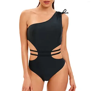 Domande da bagno per la personalità design sexy costume da bagno a colore solido scavato sul bikini bianco senza schienale