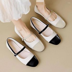 Casual Shoes Spring Women Square Toe Shallow Flat Ladies Elegant Outdoor Single Comfortable Bottomed Women's