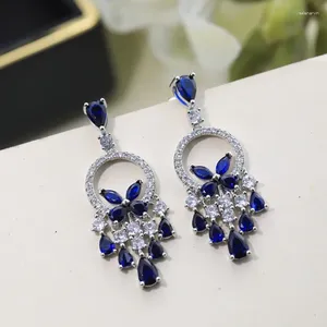 Stud Earrings Charm Famous Pure 925 Sterling Silver Fashion Butterfly Drop Dangle 5A Zircon Designer For Women Jewelry