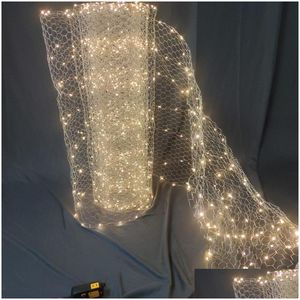 Party Decoration Ceiling Centerpieces Led Wire Meshes Light String Star Net Rice Lamp Window El Ornament Drop Delivery Home Garden Fes Ot4El