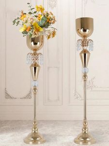 Decorazione per feste 12pcs) da 90 cm a 120 cm di altezza) Centrotavola da sposa vaso di fiori in metallo oro