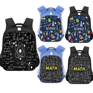 Väskor matematik formel ryggsäck pojke kemi experiment 3d tryck skola dagpack tonåringar som vetenskap largecupacity skolväska