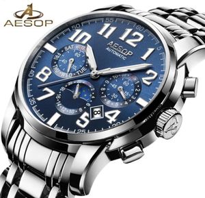 Aesop Man Watch Männer Marke Automatisch mechanisch -schockdes wasserdichte Armbanduhr Männliche Uhr Relogio Maskulino6500272