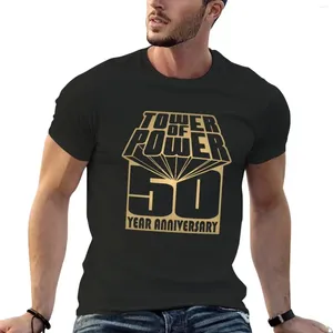 Herrtankstoppar Tower of Power Cotton Fashion Casual Round T-shirt Vintage Kläder Grafik Kort ärm Tee Mens T Shirts