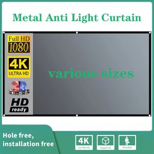 16: 9 Projector Screen Al Metal Anti Light Vorhang Reflektierender Stofftuch für Xiaomi DLP YG300 Xgimi H3 Halo Mogo Projector