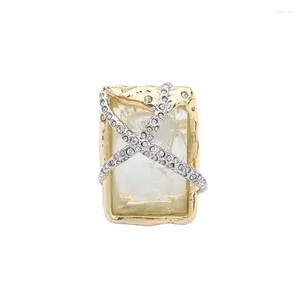 Clusterringe Square Diamond Set Gemstone Ring für Frauen