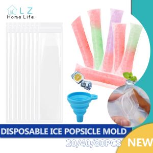 Torby jednorazowe lodowe popsicle torby lodowe formy lodowe sztyfty lodowe rurki z silikonowym lejkiem przezroczystą torbę ziplock