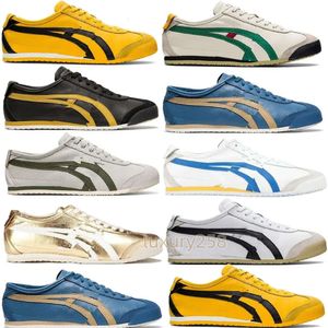 Tiger Mexico 66 Tigers Casual Shoes Running Shoes Onitsukass Summer Canvas Series Mexico 66 Deluxe Mens Womens Latex Combination Intersole Parchment Midsole Slip-On