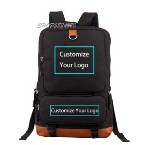 Zaini stampati personalizzati fai -da -te la tua foto mi piace o logo boy school borse women bagpack adolescenti canvas uomini uomini zaini per studente