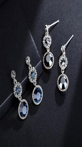 Osobowość retro niebieska czarna kryształowa cyrkon Kolczyki 2019 Koreańska moda biżuteria szykowna kolczyki dla kobiet3764963