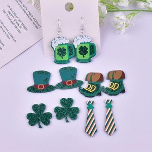 Charms 10pcs/pack Fashion Irish Day St. Parker's Acrylic Pendant For Earring Necklace Jewelry Making Craft DIY