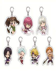 Anahtarlık Japonya Anime Yedi Ölümcül Günah Keychain Çantası Charm Meliodas Elizabeth Diane Ban Gowther Merlin Q Sürüm Figürleri Keyri6124477