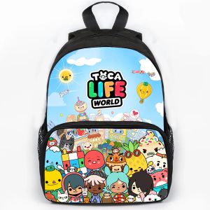 Rucksäcke Neue Toca Life World Schools Boca Toca Children Rucksack Jungen Mädchen Cartoon Anime School Taschen Reisetasche wasserdichte Rucksack