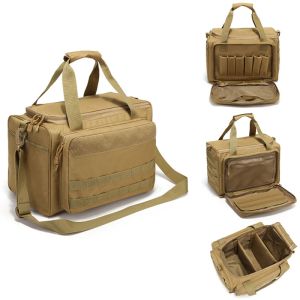 Förpackar Tactical Range Bag Solid Color Waterproof Gun Shooting Pistol Case Pack Khaki Hunting Accessories Tools Sling Bag Camping