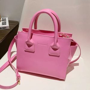 Bags Elegant Women's Solid Color Cowhide Handbags and Purse Fashion Female Small Totes Pink Green Messenger Bags Chic Crossbody Bags