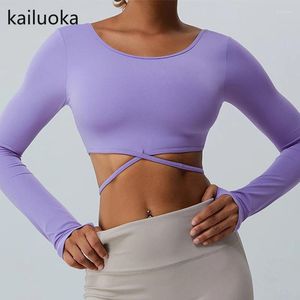 Camisa ativa camisa de ioga manga longa usa ginásio esportivo sexy top women cross strap tummy tank big running fitness roupas de fitness roupas