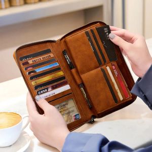 Brieftaschen 2023 Hochwertige Frauen Brieftasche RFID Antitheft Clutch Bag Frau große Kapazität Reißverschluss Handtasche Damen Weibliche Geldbörse Kartenhalter