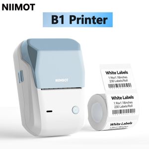 Niimbot B1レーベルメーカーミニプリンターサーマル粘着ラベルプリンターポータブルBluetooth自己粘着ステッカーホワイトB1 240419