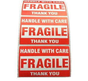 500pcs Packing Warning Stikcer FRAGILE Handle With Care With THANK YOU Label Sticker 1 Roll 2x3 Inches 51 X 76mm 6945825