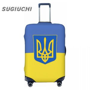 アクセサリーウクライナカントリーフラッグ荷物カバースーツケーストラベルアクセサリー印刷弾性ダストカバーバッグトロリーケース保護
