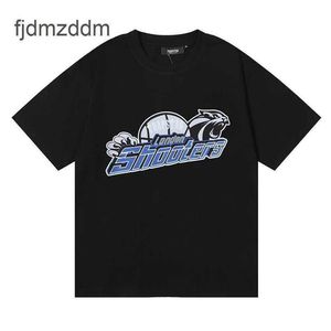 Men's and women's trends Designer fashion Trapstar Basketball London Shooter Print High Quality Pure Cotton Double Yarn Loose Short Sleeved T-shirt for Men and Women