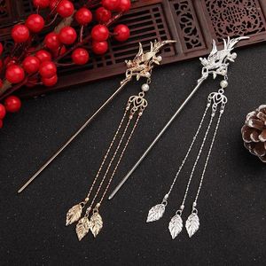 Hårklipp kinesisk stil kvinnor klassisk blomma simulerad pärla tassel lås flicka elegant stick pin delikat hanfu huvudbonad