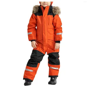 Roupas Defina crianças Inverno colorido terno de esqui meninos meninas roupas de neve de macacões à prova d'água Casacos de jaqueta de snowboard para crianças