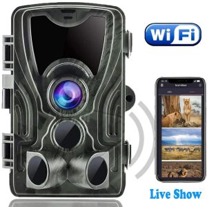 カメラNew WiFi Pro 30MP 4K+APP Ultra HD IR Camera Courtyard Surveillance Antitheftカメラハンティングカメラ野生生物の観察