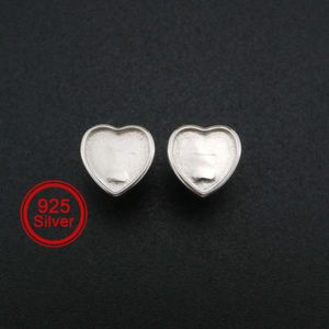 9mm Kalp Çerçevesi Ayarları Emzalık Reçine için Küpe Küpe Katı Geri Geri Gümüş Diy Malzemeleri 1702224 240410
