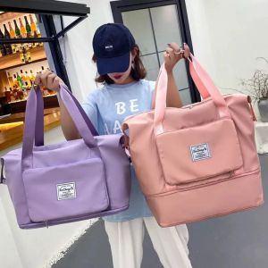 Bags Foldable Storage Large Capacity Gym Shoulder travelling bag free shipping Handbag Yoga Sport Crossbody Tote Bag for Women