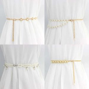 Hip Punk Hop Style All-match Chain Suower Metal/knitted Womans Dress Vintage High Waist Belt for Women