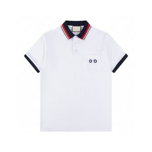 Polo -Shirt -Designer Poloshemden für Mann Mode Fokus Stickerei Schlange Strumpfband kleine Bienen Druckmuster Kleidung Kleidung Tee Schwarz -Weiß -Herren T -Shirtq45