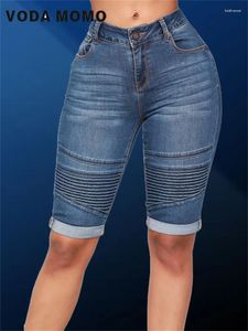 Frauen Jeans dünn für Frauen hohe Taille Stretch Denimhose Mutter Länge Bleistifthose Freizeitkomfort übergroß