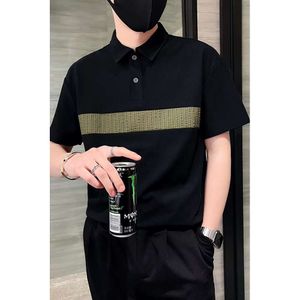 Official Image New Men's Trend Instagram Short Sleeved Temperament Trendy Artistic Youth Popular Slim Fit Harajuku POLO Shirt Summer