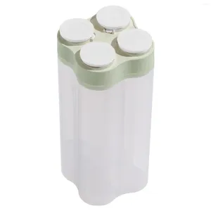 Förvaringsflaskor 4-rutnät matbehållare hushåll förtjockad plastlåda för korn risbönor kaffe