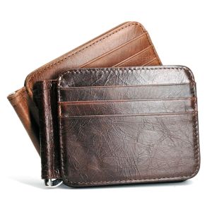Holders Retro Leather Credit Business Mini Card Wallet 2022 Convenient Man Women Smart Wallet Business Card Holder Cash Wallet Card Case