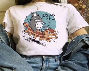 Top Viconne Totoro Cartoon Print Studio Ghibli Femmina Hayao Miyazaki Spirit Away Away Harajuku Graphic Tshirt4789738