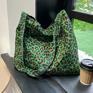 Baldos Mulheres Leopard Prinha Bolsas de Undermail Bolsas de alça de ombro de lona Harajuku bolsas femininas para fêmeas para frete grátis