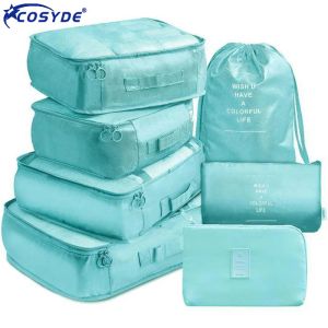 Tillbehör 6/7 datorer Set Travel Organizer Storage Bags Suitcase Packing Cube Portable Bagage Clothes Underwear Shoe Nedy Pouch Storage Case